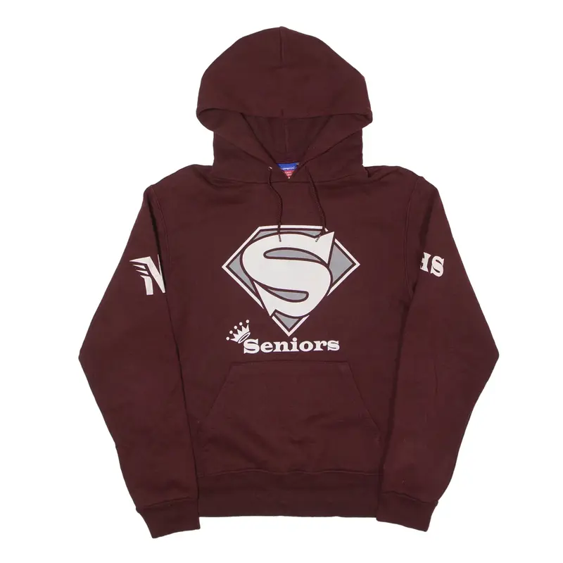 CHAMPION NHS Seniors USA Hoodie Maroon Pullover Mens S