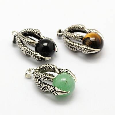 Vintage Natural Bezel Mixed Gemstone Pendants