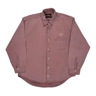 Las Vegas Hard Rock Cafe Denim Shirt - XL Pink Cotton