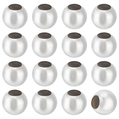 16Pcs 925 Sterling Silver Rondelle Beads