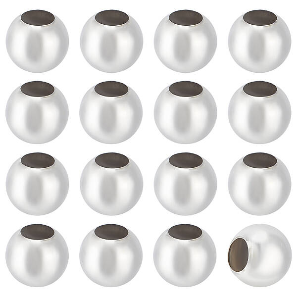 16Pcs 925 Sterling Silver Rondelle Beads