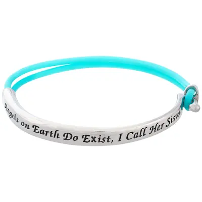 Sisters are Angels on Earth Bracelet - Black - Set of 2