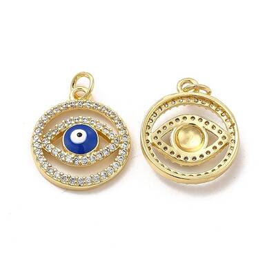 Brass Micro Pave Cubic Zirconia Pendants