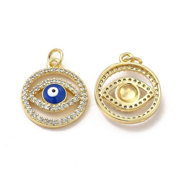 Brass Micro Pave Cubic Zirconia Pendants