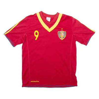 WORLD SOCCER Spain Mens Football Shirt Jersey Red V-Neck M
