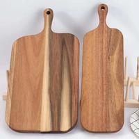 Traditional Wooden Cutting Board with Handle, 1 Count Kitchen Household Serving Cooking Board, Wooden Charcuterie Board for B...