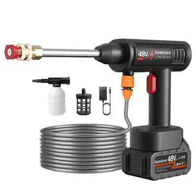 Portable Cordless Car Wash Spray Gun High Pressure Car Wash Jet Spray Head, Electric Cordless High Pressure Washer, FathersDa...