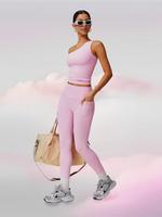 Women's Solid Crop Top & Leggings Tracksuit Set, Casual Breathable Sportswear Set for Workout Running, Ladies Sportswear for ...