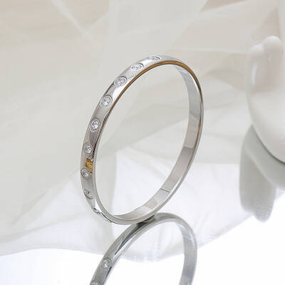 Stylish Stainless Steel Rhinestones Bracelet for Women