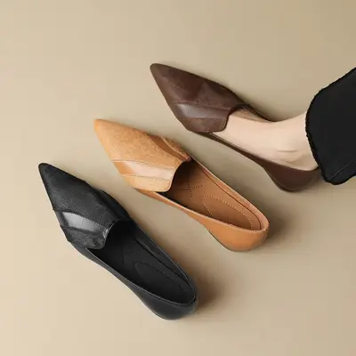 CHIKO Cala Pointy Toe Block Heels Loafers Shoes