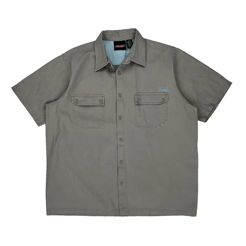 Dickies Short Sleeve Shirt - XL Grey Cotton