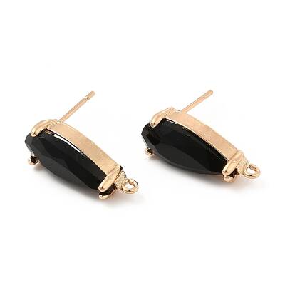 K9 Glass Stud Earring Teardrop Findings