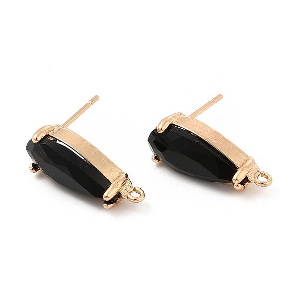 K9 Glass Stud Earring Teardrop Findings