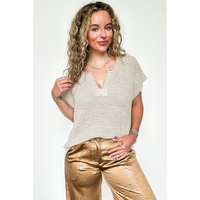 Necessary Charm V-Neck Side Slit Knit Top - BACK IN STOCK