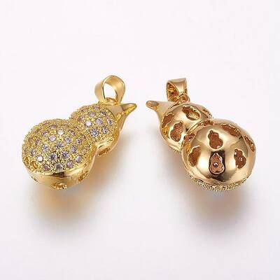 Brass Micro Pave Cubic Zirconia Pendants