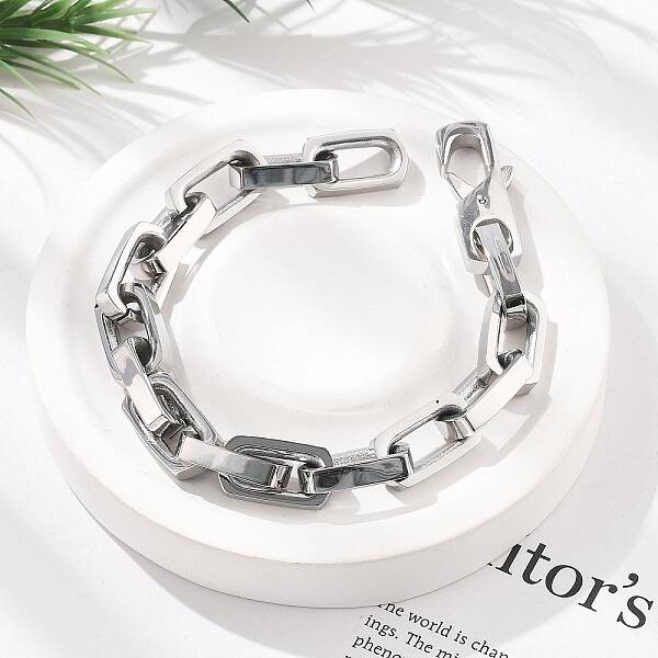 304 Stainless Steel Link Chain Bracelets for Women Men