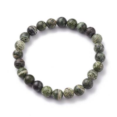 Natural Green Zebra Jasper Beaded Bracelets