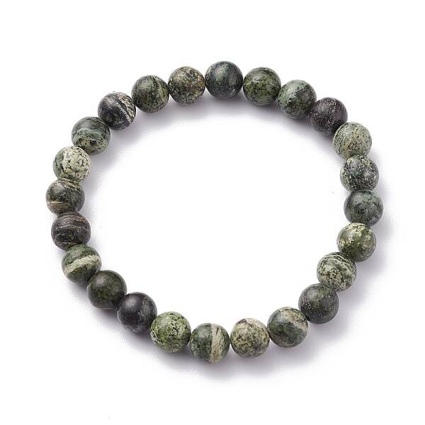 Natural Green Zebra Jasper Beaded Bracelets