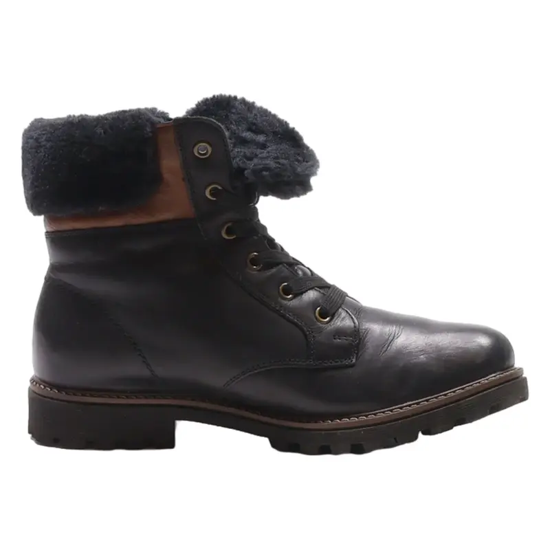REMONTE Lace-Up Boots Black Leather Womens UK 6