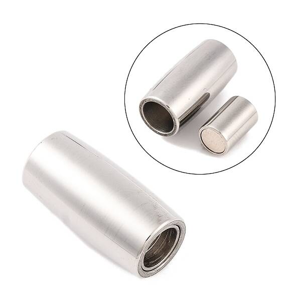 Tarnish Resistant 304 Stainless Steel Magnetic Clasps with Glue-in Ends