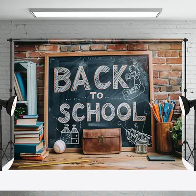 Back To School Brick Wall Cake Smash Photo Backdrop