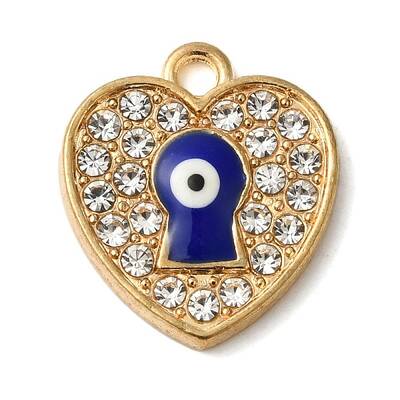 Alloy Enamel Rhinestone Glass Pendants
