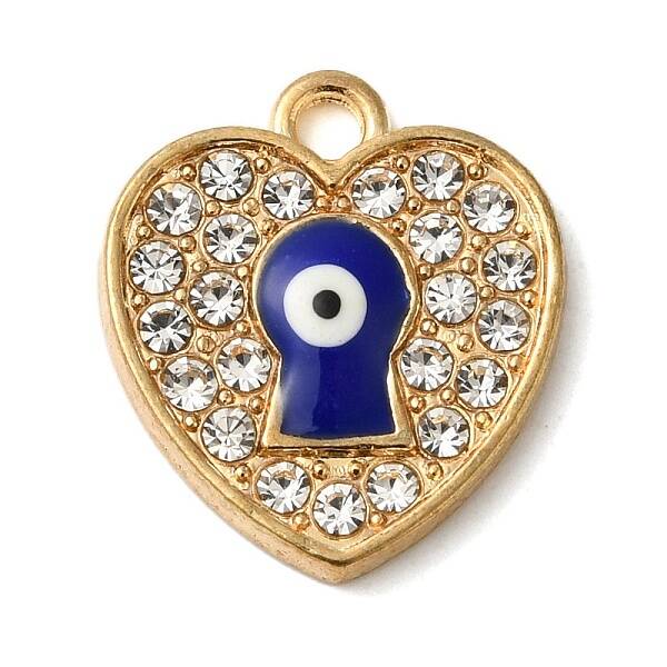Alloy Enamel Rhinestone Glass Pendants