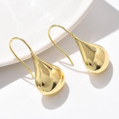 Teardrop Brass Dangle Earrings