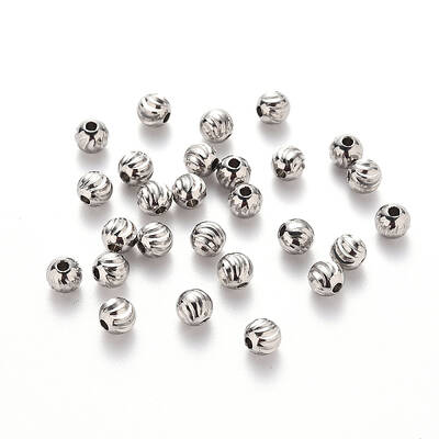 Tarnish Resistant 201 Stainless Steel Corrugated Beads