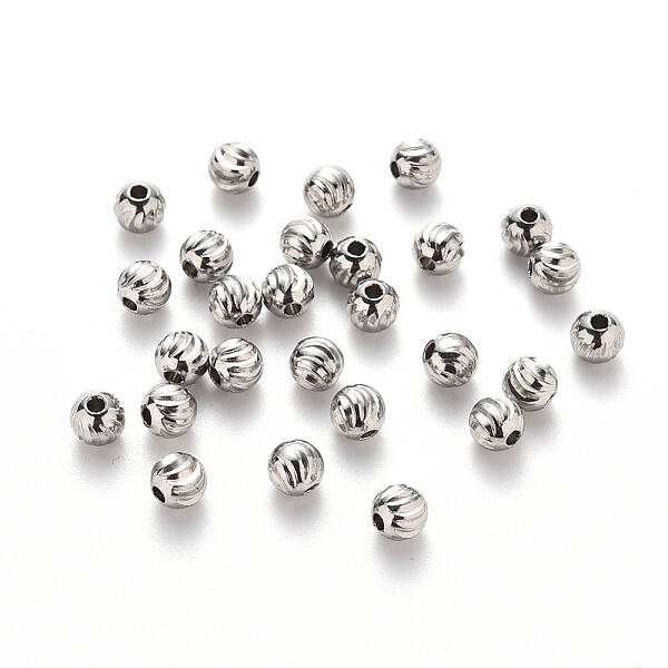 Tarnish Resistant 201 Stainless Steel Corrugated Beads