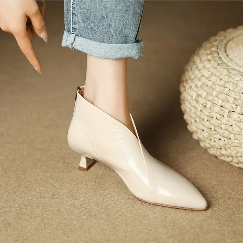 CHIKO Brandy Pointy Toe Block Heels Ankle Boots