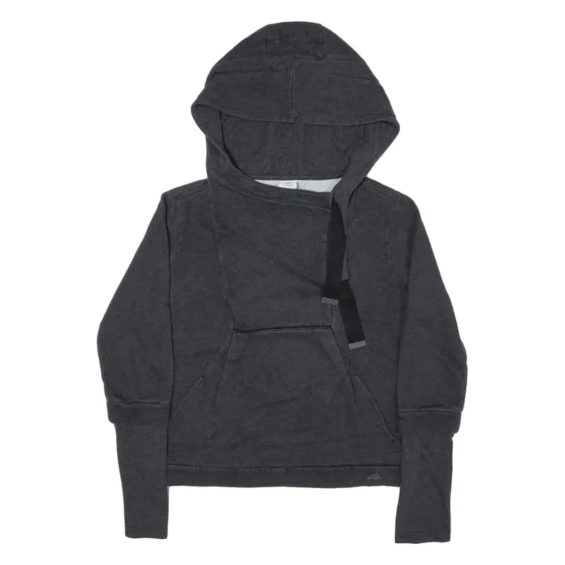 ADIDAS Hoodie Grey Pullover Womens UK 14