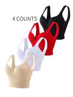 【Plus Size】 Sporty Solid Sweetheart Wireless Bra, Breathable Comfortable Sports Lingerie Top for Women, Bras for Women, G...