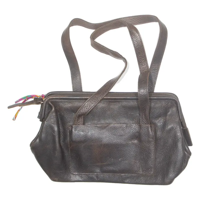 Mens Shoulder Bag Brown Leather 90s