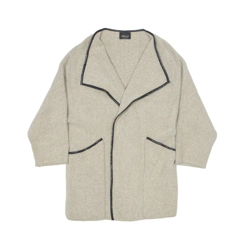 ZARA KNIT Overcoat Knit Jacket Beige Womens S