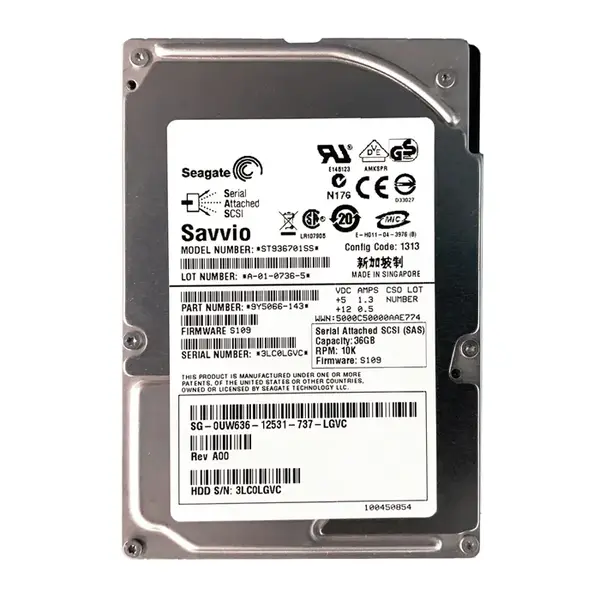 0UW636 Dell 36GB 3Gb/s SAS 10000 2.5-Inch Hard Drive