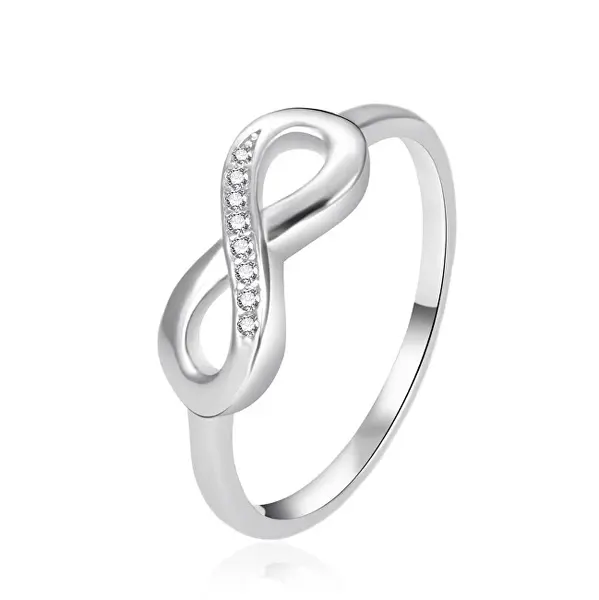 Agato Infinity Zirconia Silver Ring AGT-R43W - Circuit: 56 mm