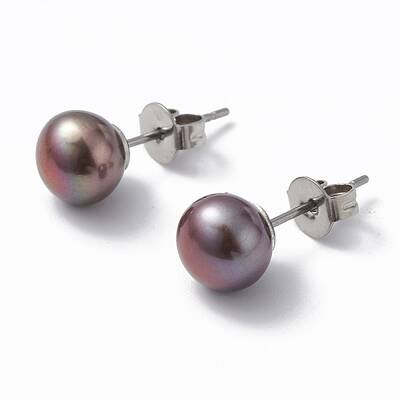 Natural Pearl Ear Studs