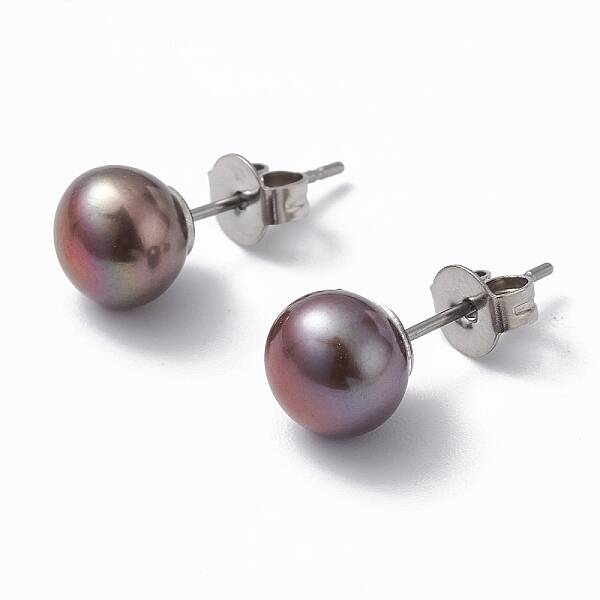 Natural Pearl Ear Studs