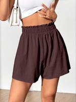 Women's Solid Color Wide Leg Shorts, Casual Comfy Bottoms for Daily Wear, Ladies Bottoms for Summer, Womenswear