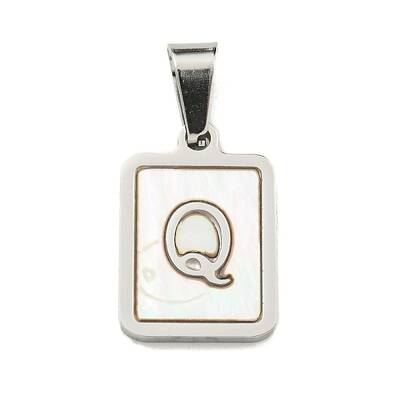 304 Stainless Steel Pave Natural White Shell Pendants