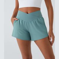 Halara Breezeful High Waisted Crossover Side Pocket 2-in-1 Quick Dry Yoga Shorts 4\