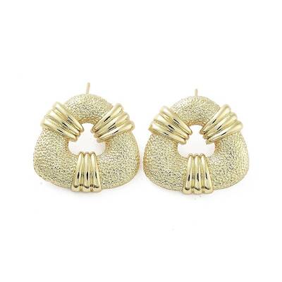 Hollow Triangle Brass Stud Earrings