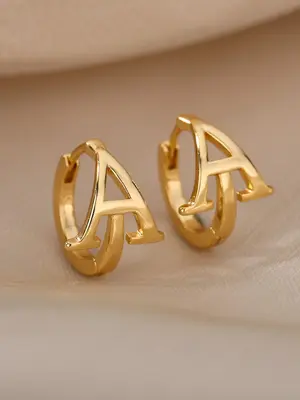 Letter Design Hoop Earrings for Summer, Fashion Accessories for Party, Daily Clothing Decor for Girl and Women