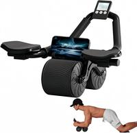 Core Muscles Abdominal Ab Roller Automatic Rebound Abdominal Exercise Roller with Elbow Support for Women & Men