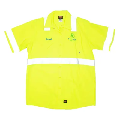 RED KAP Worker Shirt Yellow Short Sleeve Mens L