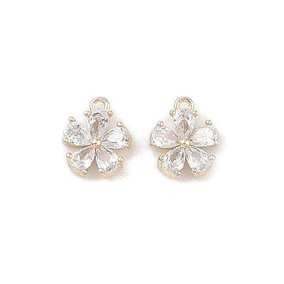 Brass Micro Pave Clear Cubic Zirconia Pendants