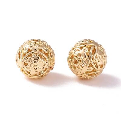 Brass Hollow Round Beads