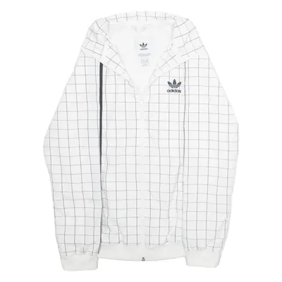 ADIDAS Womens Track Jacket White Check S