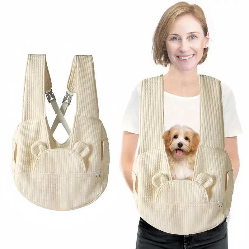 Breathable Pet Carrier Backpack, 1 Count Adjustable Pet Carrier Bag with Buckle Closure, Pet Travel Bag for Small to Medium ...